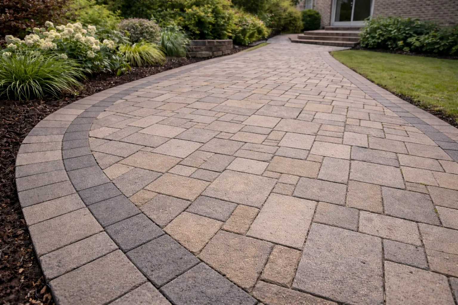 Uneven pavers leveled (before)