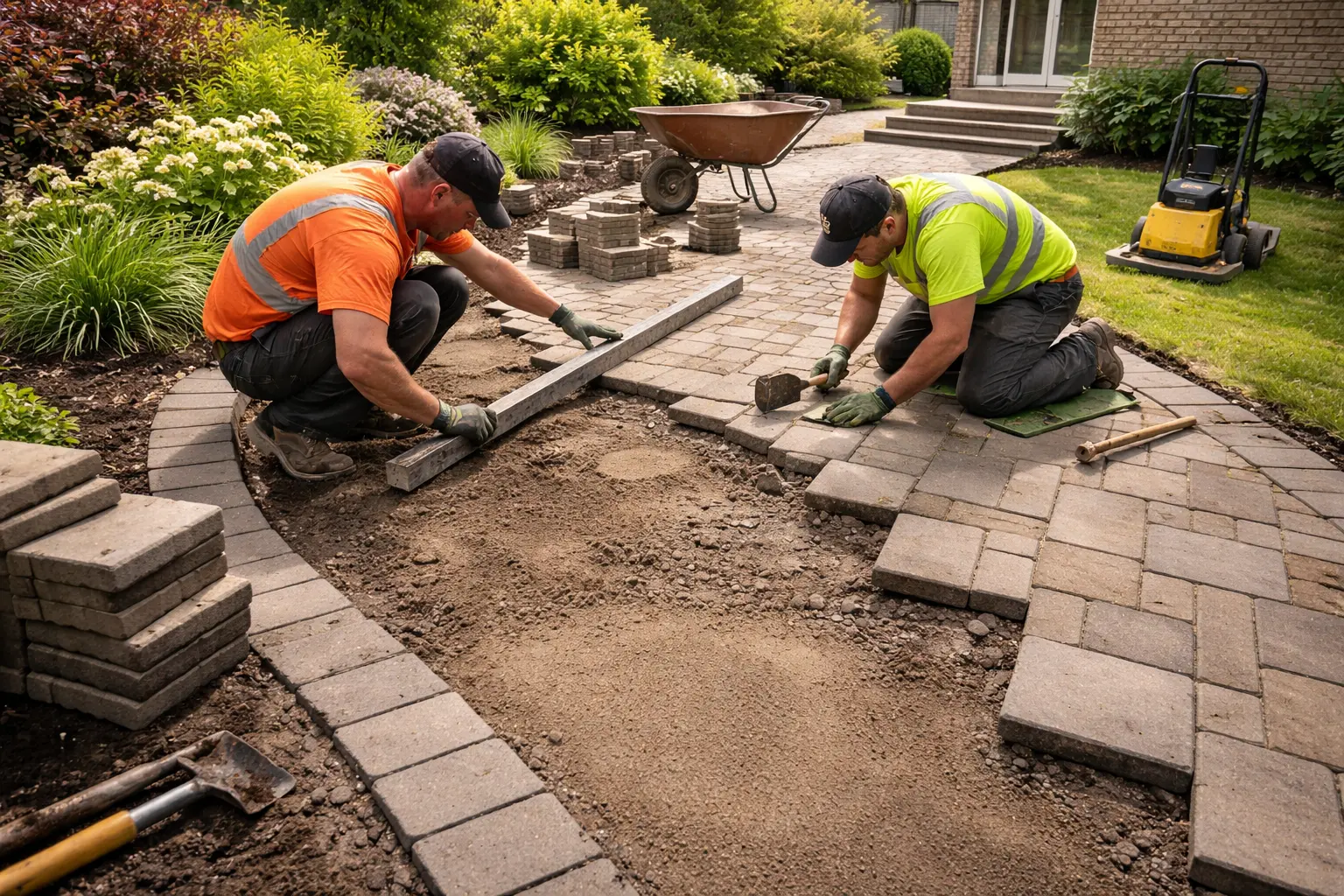 Paver leveling project in Ottawa