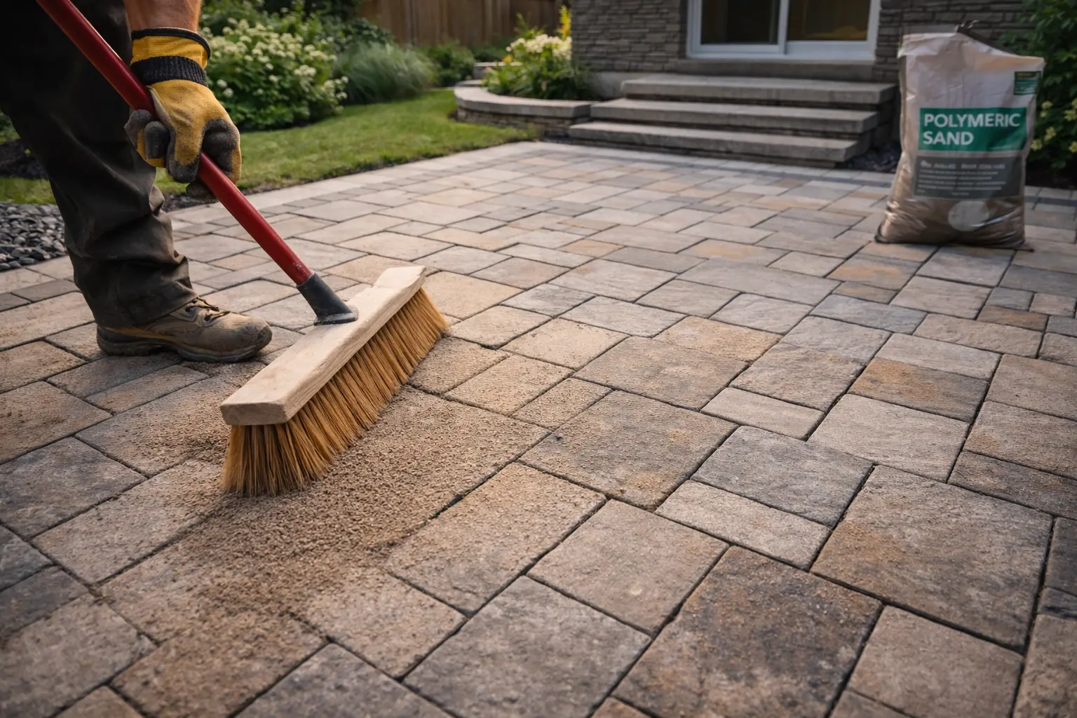 Polymeric sand installation